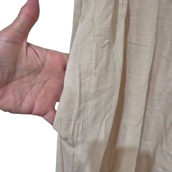 Tea n Rose Women's Ecru Viscose/Linen Dress w Pockets - Picture 9 of 13